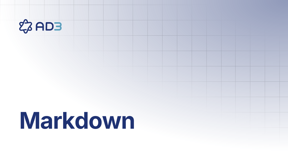 Markdown | Documentation | AD3 User Guide