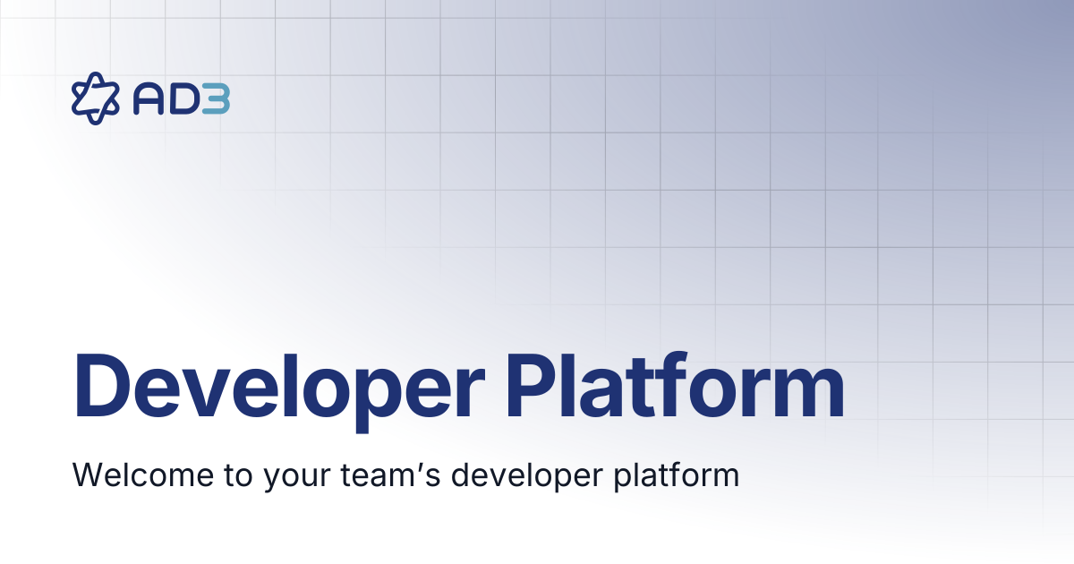 Developer Platform | AD3 User Guide